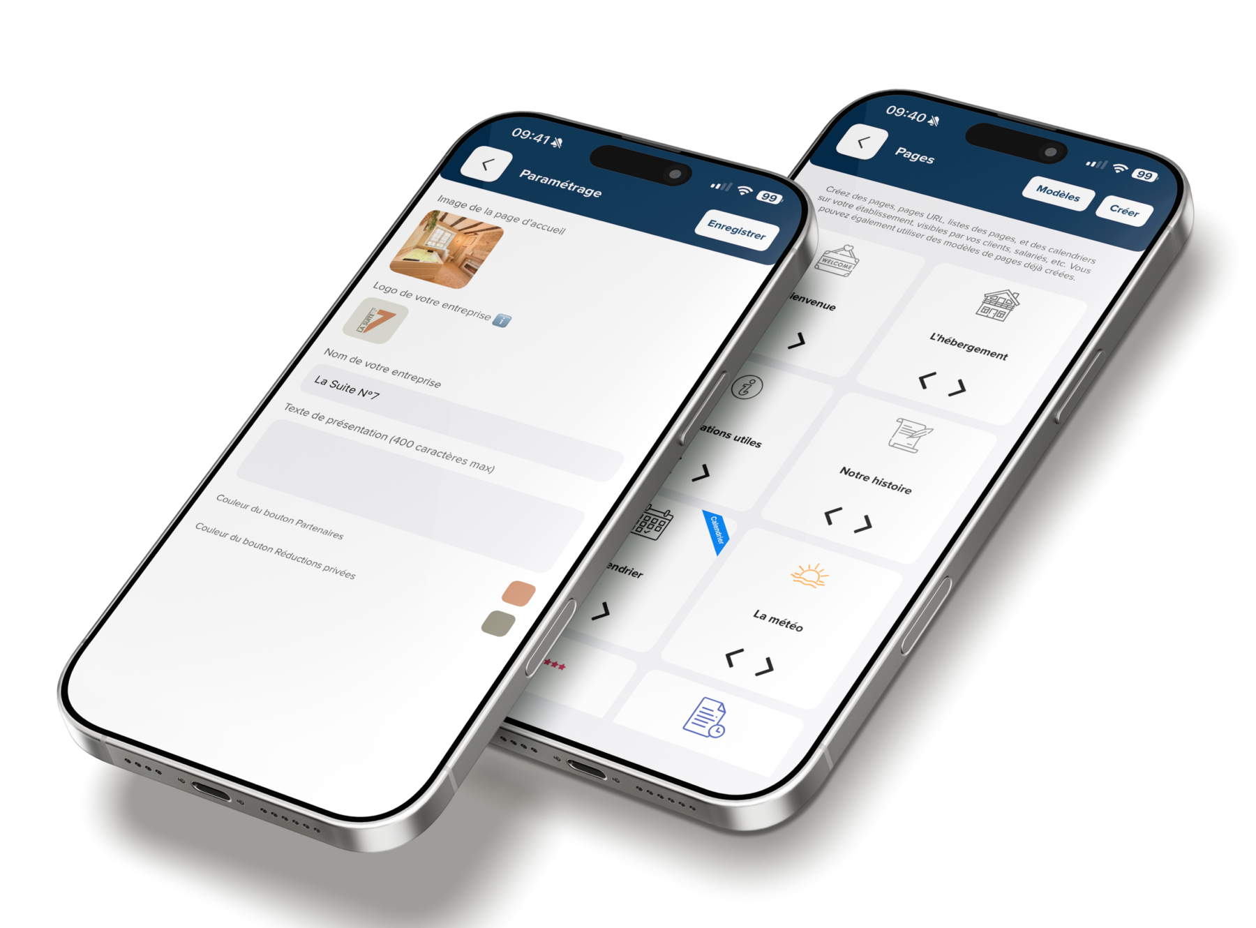 Illustration de la fonction 100% personnalisable sur l'application La clé