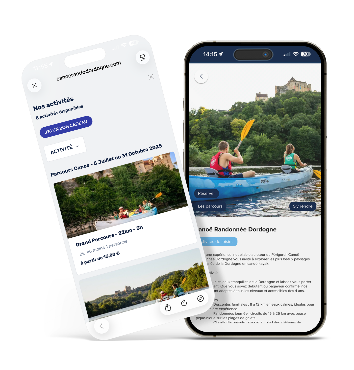 Mockup de vente sans commissions dans l'application La Clé, livret d'accueil digital
