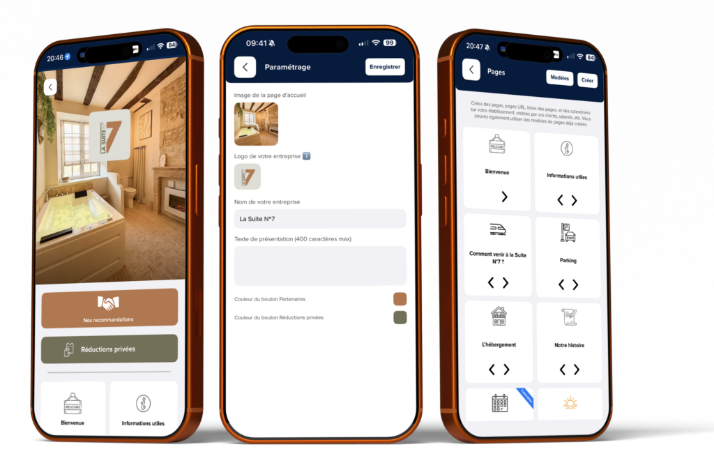Design premium de l'application La Clé, livret d'accueil digital pour hébergeurs